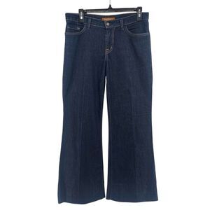 David Kahn Dark Wash Wide Leg Jeans Women’s 28 Mid Rise Made in USA Hemmed